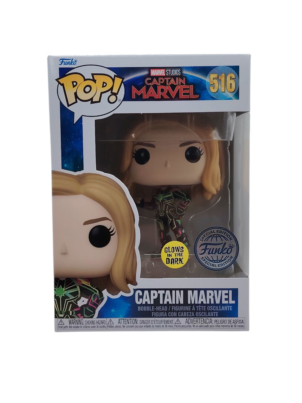 Funko Captain Marvel 516 - Figurine Lumineuse Glows in the Dark