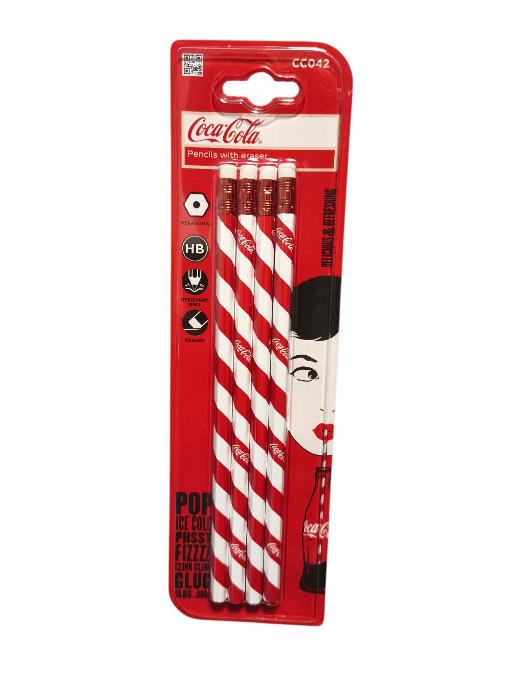 Lot de 4 crayons Coca-Cola